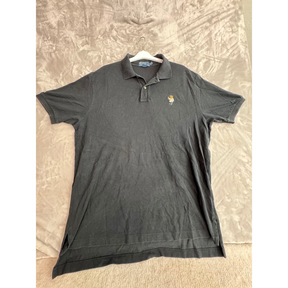 Polo Ralph Lauren‎ Polo Bear Tuxedo Martini Black Shirt Mens XXL Short Sleeve